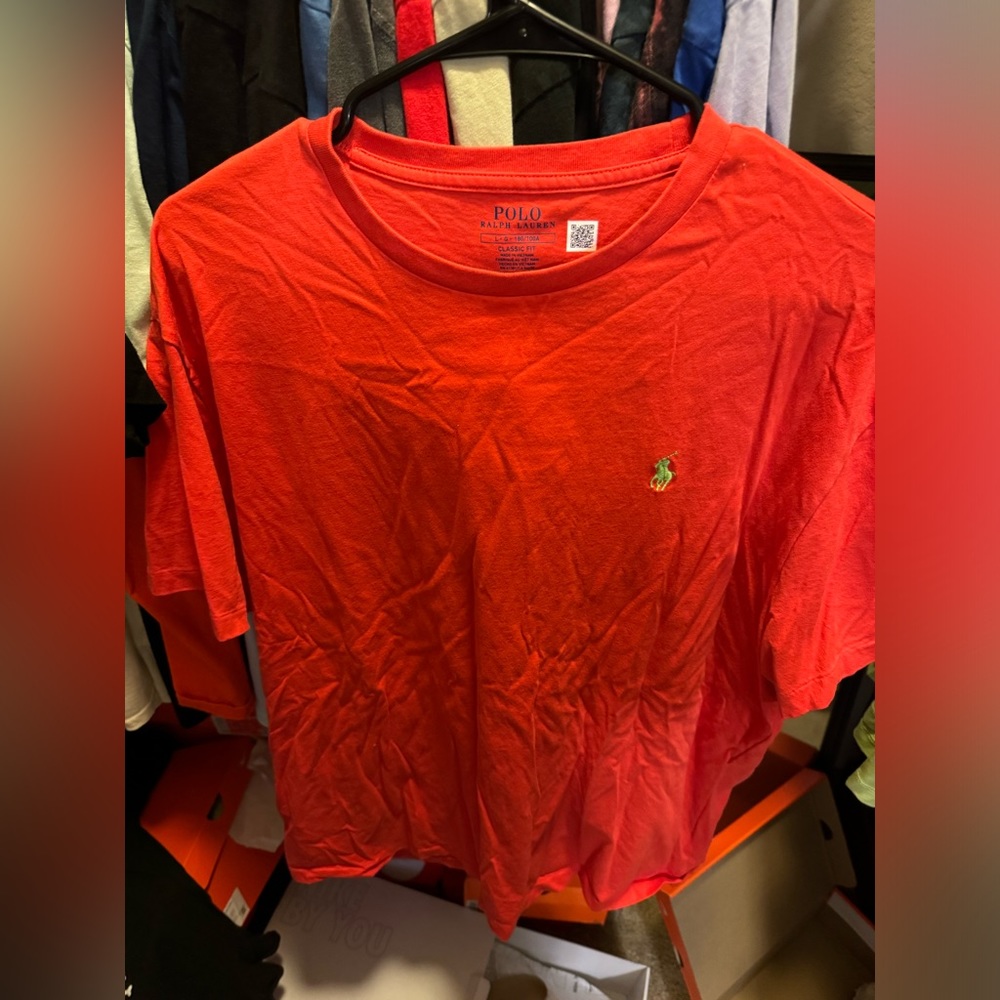 Polo Ralph Lauren Short Sleeve T-Shirt Mens Large Pony Tee Crewneck Red